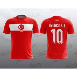 Kişiye Özel Futbol Forması - 806 Modeli - Türkiye Euro 2024