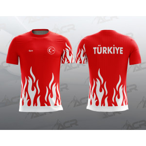 Kişiye Özel Futbol Forması - 807 Modeli - Alev Desenli Türkiye