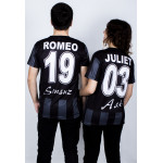 Çiftlere Özel Futbol Forması Kombini - Siyah & Beyaz