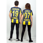 Çiftlere Özel Futbol Forması Kombini - Sarı & Lacivert