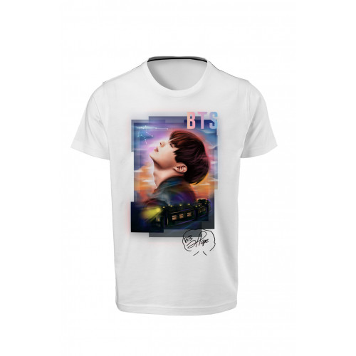 BTS - J-Hope - Dijital Baskılı Beyaz Unisex T-Shirt 02