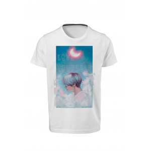 BTS - Jimin - Dijital Baskılı Beyaz Unisex T-Shirt 03