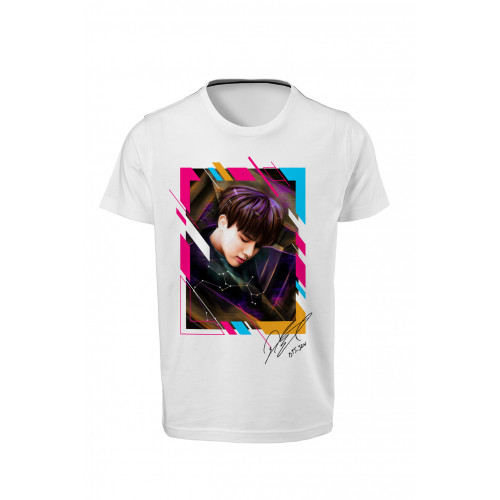 BTS - Kim Seok-jin - Dijital Baskılı Beyaz Unisex T-Shirt 05