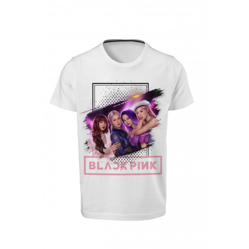 Blackpink - All Stars - Dijital Baskılı Beyaz Unisex T-Shirt 01