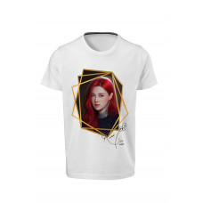 Blackpink - Rose - Dijital Baskılı Beyaz Unisex T-Shirt 05