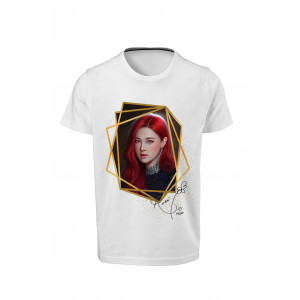 Blackpink - Rose - Dijital Baskılı Beyaz Unisex T-Shirt 05