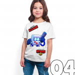 Brawl Stars - 8 Bit - Dijital Baskılı Beyaz Kişiye Özel T-Shirt