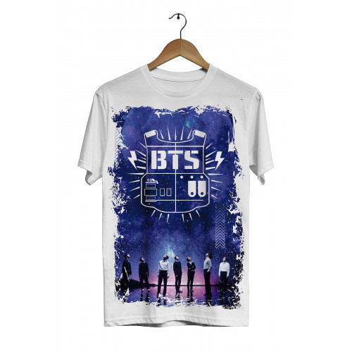 BTS - SEA - Dijital Baskılı Beyaz Unisex T-Shirt 01