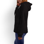 ACR Belden Oturtmalı Kapüşonlu Siyah Kadın Sweatshirt