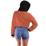Yavruağzı Kapüşonlu Crop Top Kadın Sweatshirt